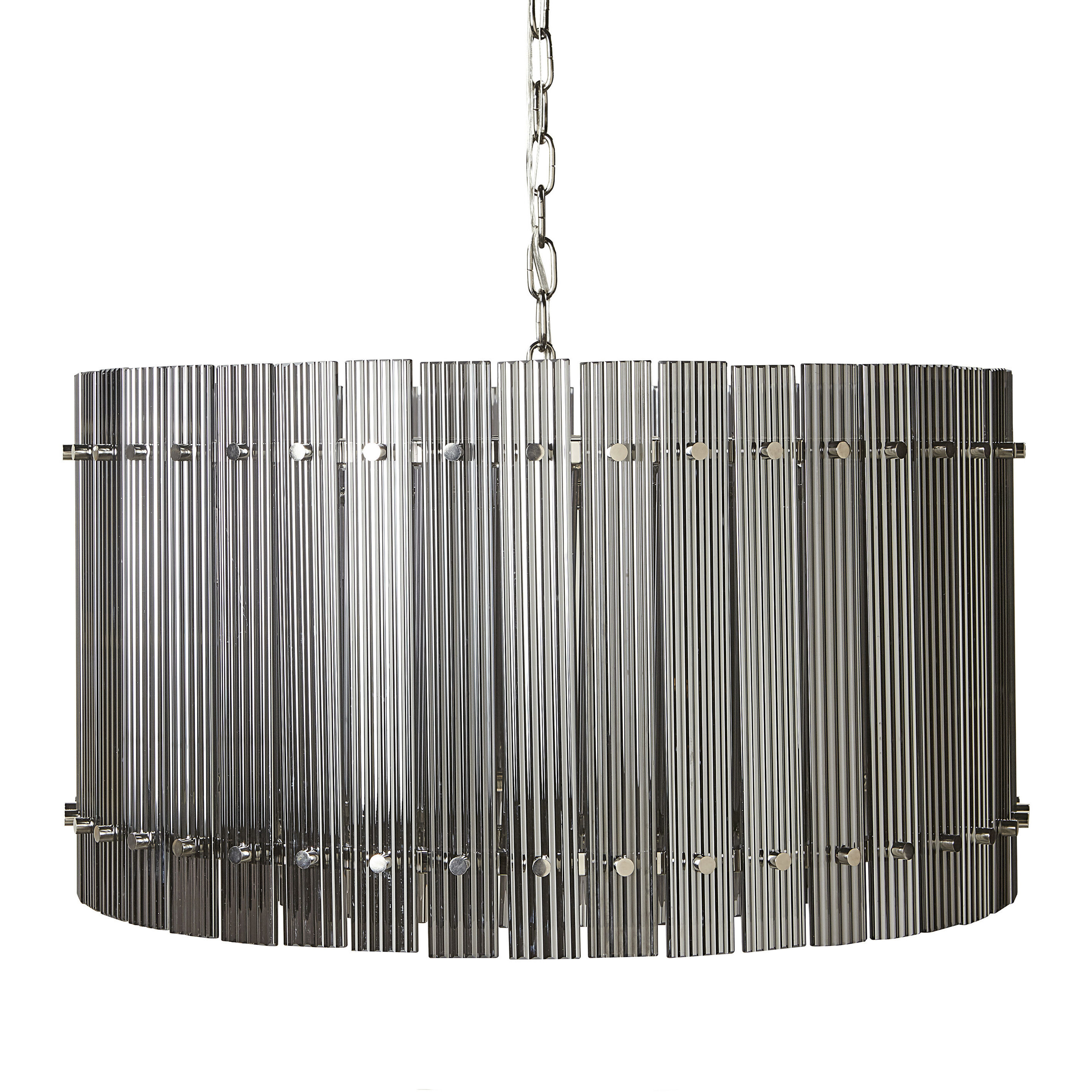 Kore 12 Light Nickel / Smoke Grey Chandelier Ceiling Light, Small